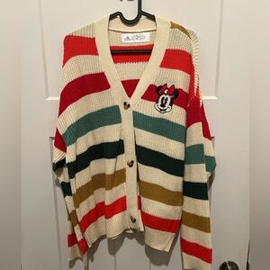 NWT striped Disney Cardigan Sweater with Character Patch